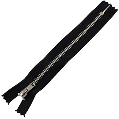 AERZETIX C61584 Fermeture éclair/à glissière N°4 non-séparable 16 cm en métal finition chromée couleur: noir tirette curseur jean gilets maroquinerie couture robe vêtement pantalon mercerie AERZETIX C61584 Fermeture éclair/à glissière N°4 non-séparable 16 cm en métal finition chromée couleur: noir tirette curseur jean gilets maroquinerie couture robe vêtement pantalon mercerie