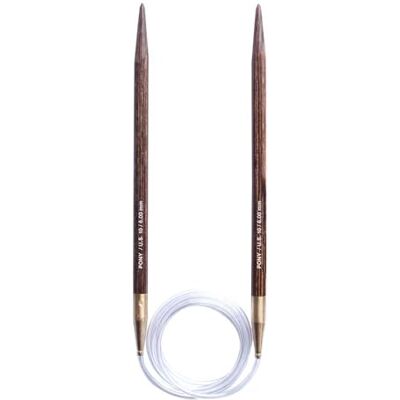 Aiguilles à tricoter Pony Perfect Bois 80cm US10 Aiguilles à tricoter Pony Perfect Bois 80cm US10