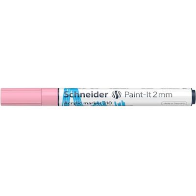Schneider Paint-It 120129 Stylo acrylique (avec pointe ogive de 2 mm, peintures acryliques à fort pouvoir couvrant, pour bois, toile, pierre, etc.) Rose pastel Schneider Paint-It 120129 Stylo acrylique (avec pointe ogive de 2 mm, peintures acryliques à fort pouvoir couvrant, pour bois, toile, pierre, etc.) Rose pastel