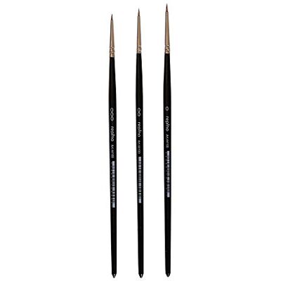 repino Rotmarder Lot de 3 pinceaux d'artiste en poils de martre rouge pour aquarelle et acrylique – Fins – Taille 000, 00, 0 repino Rotmarder Lot de 3 pinceaux d'artiste en poils de martre rouge pour aquarelle et acrylique – Fins – Taille 000, 00, 0