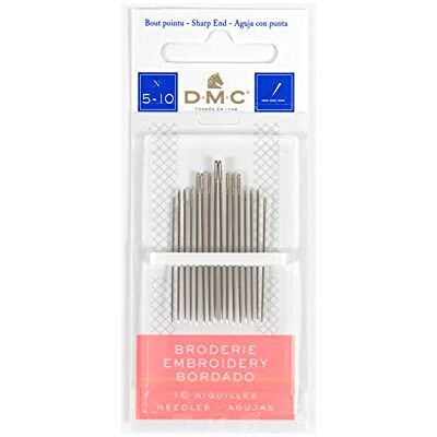 DMC Aiguilles à broder Pack de 16 aiguilles Bout pointu Broderie traditionnelle DMC Aiguilles à broder Pack de 16 aiguilles Bout pointu Broderie traditionnelle