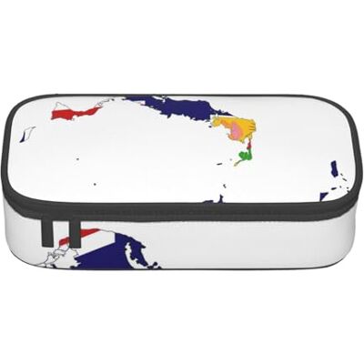 BGSHJVF Tci Trousse à crayons haute capacité en tissu Oxford avec motif carte drapeau BGSHJVF Tci Trousse à crayons haute capacité en tissu Oxford avec motif carte drapeau