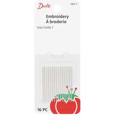 Dritz Lot de 16 Aiguilles pour Broderie à la Main, Taille 7 Dritz Lot de 16 Aiguilles pour Broderie à la Main, Taille 7