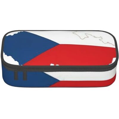 BGSHJVF Trousse à crayons haute capacité en tissu Oxford avec motif carte du drapeau de la République tchèque Plusieurs compartiments Design élégant BGSHJVF Trousse à crayons haute capacité en tissu Oxford avec motif carte du drapeau de la République tchèque Plusieurs compartiments Design élégant