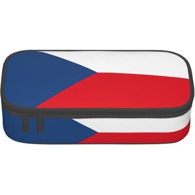 BGSHJVF Trousse à crayons haute capacité avec motif drapeau de la République tchèque, tissu Oxford, crayons, stylos, plusieurs compartiments, design élégant BGSHJVF Trousse à crayons haute capacité avec motif drapeau de la République tchèque, tissu Oxford, crayons, stylos, plusieurs compartiments, design élégant