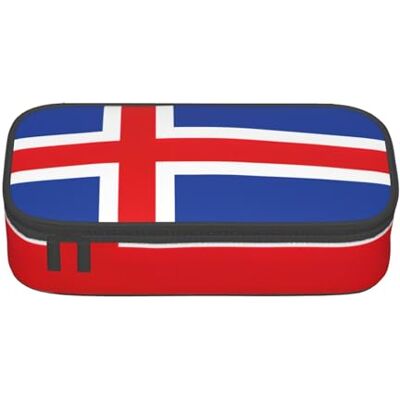BGSHJVF Trousse à crayons haute capacité avec imprimé drapeau de l'Islande en tissu Oxford, pour crayons, stylos, plusieurs compartiments, design élégant BGSHJVF Trousse à crayons haute capacité avec imprimé drapeau de l'Islande en tissu Oxford, pour crayons, stylos, plusieurs compartiments, design élégant
