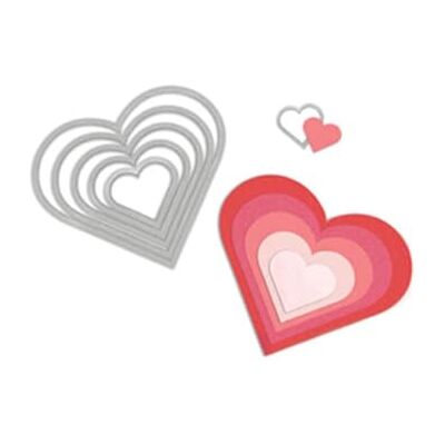 Sizzix Artemio 18657561 Big Shot Coeurs Framelits Set de 6 Matrices de Découpe pour Machine Plastique Multicolore 16 x 1 x 25 cm Sizzix Artemio 18657561 Big Shot Coeurs Framelits Set de 6 Matrices de Découpe pour Machine Plastique Multicolore 16 x 1 x 25 cm