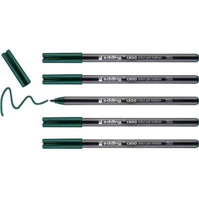 Edding 1300 feutre de coloriage fin pointe moyenne bouteille verte 5 stylos pointe ronde 2 mm pour dessiner et écrire pour l'école, les mandalas, le doodling, les bullet journals Edding 1300 feutre de coloriage fin pointe moyenne bouteille verte 5 stylos pointe ronde 2 mm pour dessiner et écrire pour l'école, les mandalas, le doodling, les bullet journals