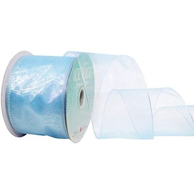 Morex Ruban en mousseline de soie de 5,3 cm avec bobine de 20 m, bleu clair Morex Ruban en mousseline de soie de 5,3 cm avec bobine de 20 m, bleu clair