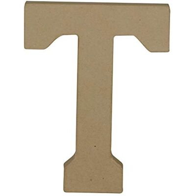 décopatch AC871C Un support en papier brun mâché 15,4x2,5x20 cm, Lettre majuscule T décopatch AC871C Un support en papier brun mâché 15,4x2,5x20 cm, Lettre majuscule T