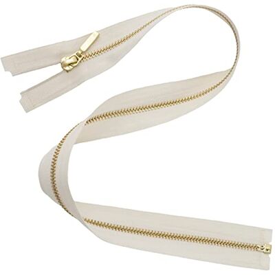 AERZETIX C61356 – Fermeture éclair séparable 60 cm en métal avec pendentif décoratif – Fermeture éclair – Soie blanche – Glissière pour jeans, gilets en cuir, couture, robe, pantalon, mercerie AERZETIX C61356 – Fermeture éclair séparable 60 cm en métal avec pendentif décoratif – Fermeture éclair – Soie blanche – Glissière pour jeans, gilets en cuir, couture, robe, pantalon, mercerie