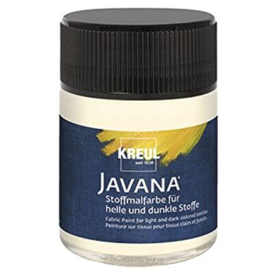 KREUL Javana Tissus clairs et foncés, Peinture Brillante à Base d'eau avec caractère pastose, Verre 50 ML, Vanille, Set de 50 Pièces KREUL Javana Tissus clairs et foncés, Peinture Brillante à Base d'eau avec caractère pastose, Verre 50 ML, Vanille, Set de 50 Pièces