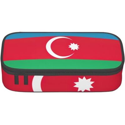 BGSHJVF Trousse à crayons haute capacité avec motif drapeau de l'Azerbaïdjan en tissu Oxford, pour crayons, stylos, plusieurs compartiments, design élégant BGSHJVF Trousse à crayons haute capacité avec motif drapeau de l'Azerbaïdjan en tissu Oxford, pour crayons, stylos, plusieurs compartiments, design élégant