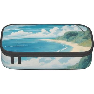 BGSHJVF Trousse à crayons haute capacité en tissu Oxford avec motifs coquillages sur la plage BGSHJVF Trousse à crayons haute capacité en tissu Oxford avec motifs coquillages sur la plage