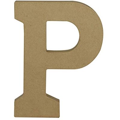 décopatch AC867C Un support en papier brun mâché 15,3x2,5x20 cm, Lettre majuscule P décopatch AC867C Un support en papier brun mâché 15,3x2,5x20 cm, Lettre majuscule P