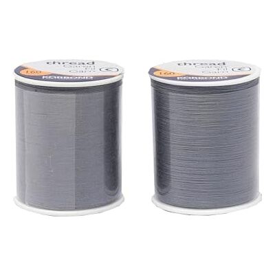 KORBOND Fil à coudre 320 m 2 bobines de 160 m polyester gris couture main et machine KORBOND Fil à coudre 320 m 2 bobines de 160 m polyester gris couture main et machine