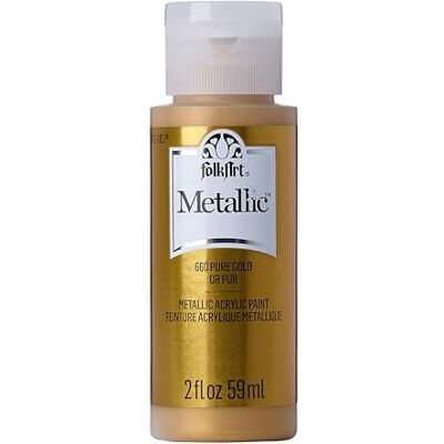 FolkArt Folk Art Peinture Acrylique métallique, Couleurs Assorties (60 ML), 6102, Or Rose 2 Ounce Doré (Pure Gold) FolkArt Folk Art Peinture Acrylique métallique, Couleurs Assorties (60 ML), 6102, Or Rose 2 Ounce Doré (Pure Gold)