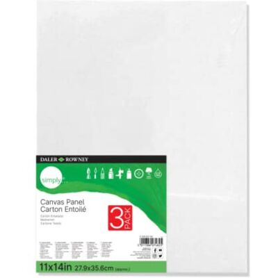 Daler Rowney Daler-Rowney Lot de 3 panneaux de toile simples, 27,9 x 35,6 cm – Toile d'artiste pour huile, acrylique, versement et techniques mixtes – 100% coton, triple apprêt, blanc Daler Rowney Daler-Rowney Lot de 3 panneaux de toile simples, 27,9 x 35,6 cm – Toile d'artiste pour huile, acrylique, versement et techniques mixtes – 100% coton, triple apprêt, blanc