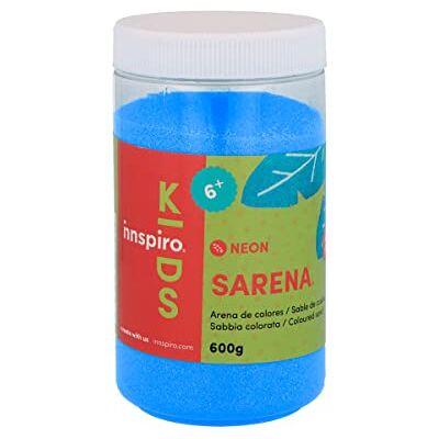 INNSPIRO Sable coloré bleu fluo 600 g, pour décoration et travaux manuels INNSPIRO Sable coloré bleu fluo 600 g, pour décoration et travaux manuels