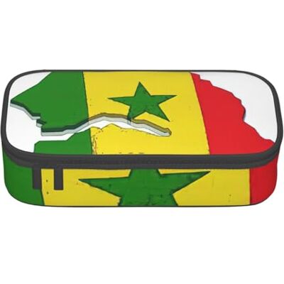 BGSHJVF Trousse à crayons haute capacité en tissu Oxford avec imprimé carte du Sénégal, pour crayons, stylos, plusieurs compartiments, design élégant BGSHJVF Trousse à crayons haute capacité en tissu Oxford avec imprimé carte du Sénégal, pour crayons, stylos, plusieurs compartiments, design élégant