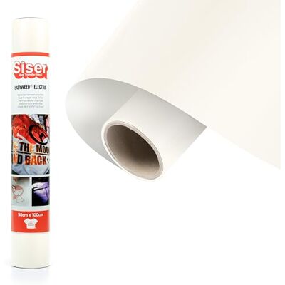 SISER ® Electric Blanc, 30 cm x 1 m, vinyle thermotransférable thermocollant irisé pour la personnalisation des tissus, vêtements et accessoires, loisirs créatifs, facile à couper SISER ® Electric Blanc, 30 cm x 1 m, vinyle thermotransférable thermocollant irisé pour la personnalisation des tissus, vêtements et accessoires, loisirs créatifs, facile à couper