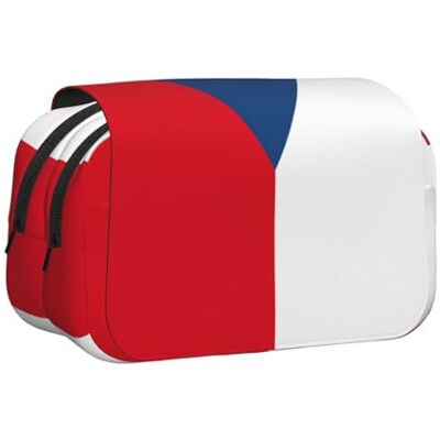 YQxwJL Trousse à crayons avec motif drapeau de la République tchèque, grande capacité, portable, grande trousse à crayons avec fermeture éclair pour le bureau et la maison YQxwJL Trousse à crayons avec motif drapeau de la République tchèque, grande capacité, portable, grande trousse à crayons avec fermeture éclair pour le bureau et la maison