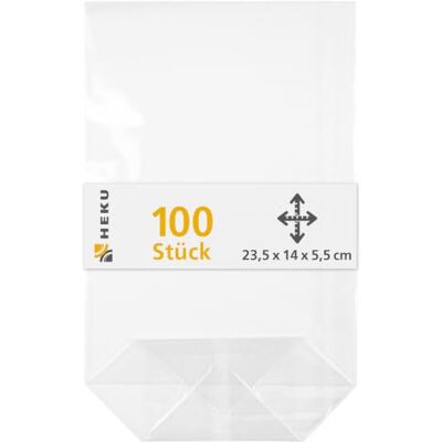 Heku sacs cadeaux transparents - 235 x 140 x 55 mm - sacs de cadeau Heku sacs cadeaux transparents - 235 x 140 x 55 mm - sacs de cadeau