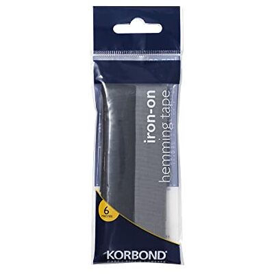 KORBOND Bande thermocollante pour Ourlet 6 m Noir et Gris KORBOND Bande thermocollante pour Ourlet 6 m Noir et Gris