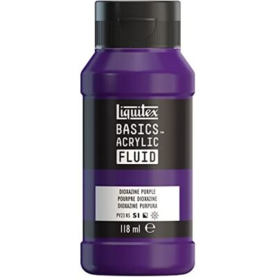 Liquitex Basics Fluid Peinture acrylique à consistance fluide, à séchage rapide, résistante à la lumière, imperméable, à base d'eau, Flacon de 118 ml, Pourpre Liquitex Basics Fluid Peinture acrylique à consistance fluide, à séchage rapide, résistante à la lumière, imperméable, à base d'eau, Flacon de 118 ml, Pourpre