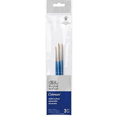 Winsor & Newton Cotman Pinceau Aquarelle Manche Court X3 Pack 1 Winsor & Newton Cotman Pinceau Aquarelle Manche Court X3 Pack 1