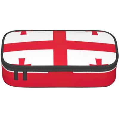 BGSHJVF Trousse à crayons haute capacité avec imprimé drapeau de la Géorgie en tissu Oxford, crayons, stylos, plusieurs compartiments, design élégant BGSHJVF Trousse à crayons haute capacité avec imprimé drapeau de la Géorgie en tissu Oxford, crayons, stylos, plusieurs compartiments, design élégant