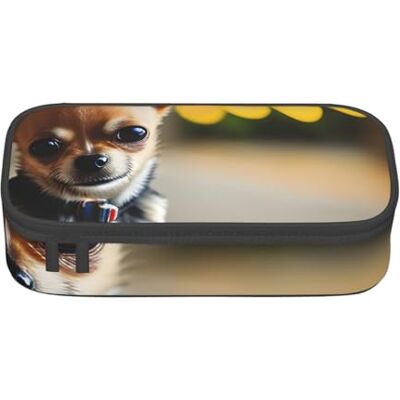 BGSHJVF Trousse à crayons haute capacité en tissu Oxford avec motif chihuahua pour crayons, stylos, plusieurs compartiments, design élégant BGSHJVF Trousse à crayons haute capacité en tissu Oxford avec motif chihuahua pour crayons, stylos, plusieurs compartiments, design élégant