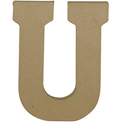décopatch AC872C Un support en papier brun mâché 16x2,5x20 cm, Lettre majuscule U décopatch AC872C Un support en papier brun mâché 16x2,5x20 cm, Lettre majuscule U