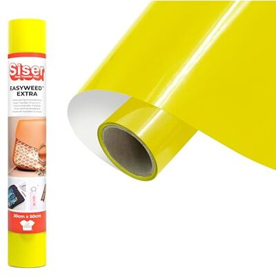 SISER ® EasyWeed® Extra jaune citron, 30 cm x 0,5 m, vinyle thermotransférable pour personnaliser nylon, cuir, tissus traités SISER ® EasyWeed® Extra jaune citron, 30 cm x 0,5 m, vinyle thermotransférable pour personnaliser nylon, cuir, tissus traités