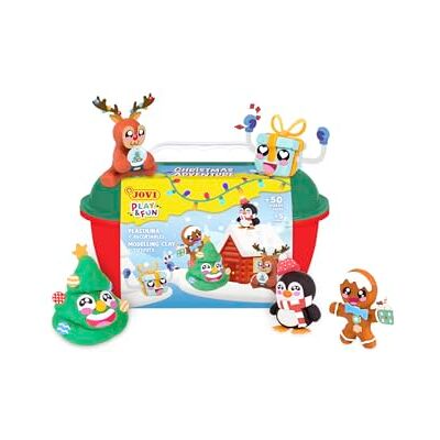 Jovi Play&Fun Christmas Adventure Kit de pâte à modeler CREA Personnages de Noël, 24 pastilles de 15 g, découpables et outils de modélisation, travaux manuels de Noël pour enfants de plus de 3 ans Jovi Play&Fun Christmas Adventure Kit de pâte à modeler CREA Personnages de Noël, 24 pastilles de 15 g, découpables et outils de modélisation, travaux manuels de Noël pour enfants de plus de 3 ans
