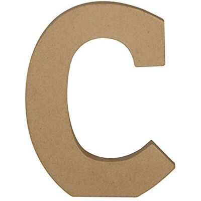 décopatch AC854C Un support en papier brun mâché 15x2,5x20 cm, Lettre majuscule C décopatch AC854C Un support en papier brun mâché 15x2,5x20 cm, Lettre majuscule C