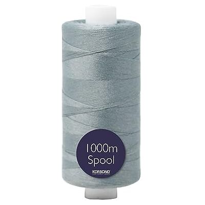KORBOND Fil à coudre 1000 m polyester enduit gris Couture, couture et matelassage KORBOND Fil à coudre 1000 m polyester enduit gris Couture, couture et matelassage