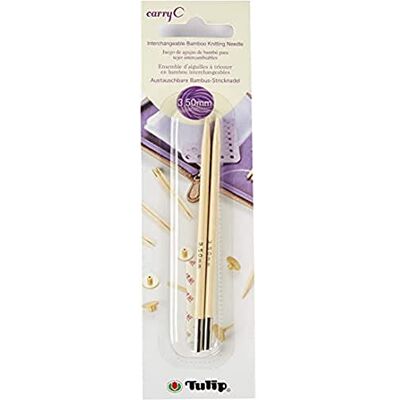 TULIP CarryC Lot de 2 aiguilles à tricoter interchangeables en bambou 5,50 mm TULIP CarryC Lot de 2 aiguilles à tricoter interchangeables en bambou 5,50 mm