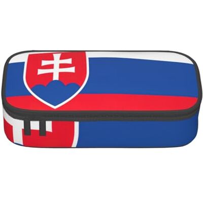 BGSHJVF Trousse à crayons haute capacité avec imprimé drapeau de la Slovaquie en tissu Oxford, crayons, stylos, plusieurs compartiments, design élégant BGSHJVF Trousse à crayons haute capacité avec imprimé drapeau de la Slovaquie en tissu Oxford, crayons, stylos, plusieurs compartiments, design élégant