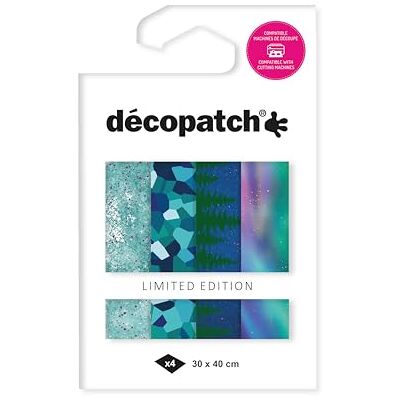 décopatch TD927C Assortiment de 4 papiers Foil avec dorure à chaud papier déco Noël Aurores boréales décopatch TD927C Assortiment de 4 papiers Foil avec dorure à chaud papier déco Noël Aurores boréales