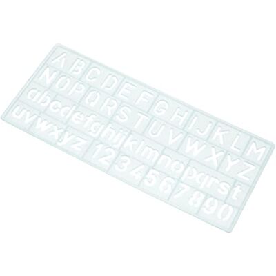Westcott E-10610 00 Pochoir à lettres majuscules et chiffres Bleu clair 10 mm Westcott E-10610 00 Pochoir à lettres majuscules et chiffres Bleu clair 10 mm