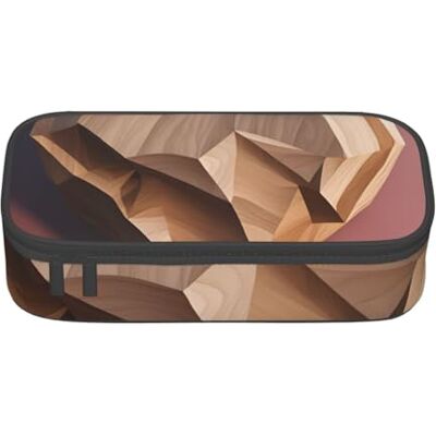 BGSHJVF Trousse à crayons haute capacité en tissu Oxford avec motif cœur en bois, pour crayons, stylos, plusieurs compartiments, design élégant BGSHJVF Trousse à crayons haute capacité en tissu Oxford avec motif cœur en bois, pour crayons, stylos, plusieurs compartiments, design élégant