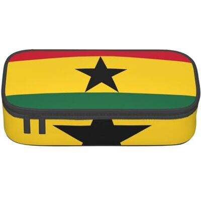 BGSHJVF Trousse à crayons haute capacité avec imprimé drapeau du Ghana en tissu Oxford, pour crayons, stylos, plusieurs compartiments, design élégant BGSHJVF Trousse à crayons haute capacité avec imprimé drapeau du Ghana en tissu Oxford, pour crayons, stylos, plusieurs compartiments, design élégant