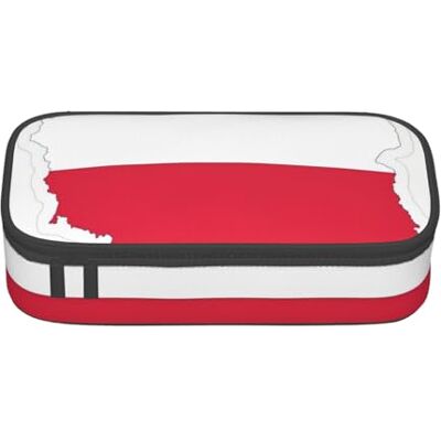 BGSHJVF Trousse à crayons haute capacité en tissu Oxford avec motif carte du drapeau polonais pour crayons, stylos, plusieurs compartiments, design élégant BGSHJVF Trousse à crayons haute capacité en tissu Oxford avec motif carte du drapeau polonais pour crayons, stylos, plusieurs compartiments, design élégant