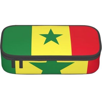 BGSHJVF Trousse à crayons haute capacité avec imprimé drapeau du Sénégal, tissu Oxford, crayons, stylos, plusieurs compartiments, design élégant BGSHJVF Trousse à crayons haute capacité avec imprimé drapeau du Sénégal, tissu Oxford, crayons, stylos, plusieurs compartiments, design élégant