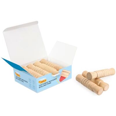 Jovi Pâte à modeler Baby 9 rouleaux en bois, 3 textures différentes (3 pièces par design), outils de modélisation pour enfants à partir de 12 mois, format scolaire (379/9RP) Jovi Pâte à modeler Baby 9 rouleaux en bois, 3 textures différentes (3 pièces par design), outils de modélisation pour enfants à partir de 12 mois, format scolaire (379/9RP)