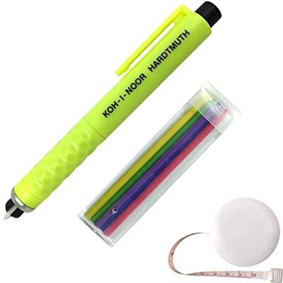 intervisio Koh-I-Noor Craie pour Tailleur, Set de Craies pour Tailleur avec 6 Craies de rechange couleurs assorties bundle avec un Mètre rétractable , Crayon Stylo pour Couturière intervisio Koh-I-Noor Craie pour Tailleur, Set de Craies pour Tailleur avec 6 Craies de rechange couleurs assorties bundle avec un Mètre rétractable , Crayon Stylo pour Couturière