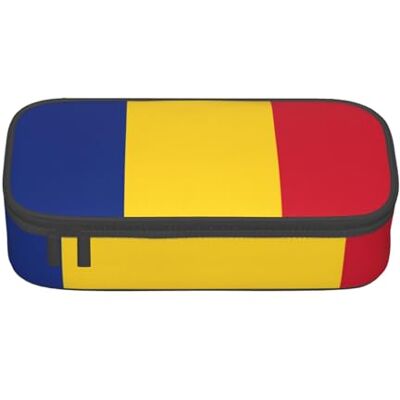 BGSHJVF Trousse à crayons haute capacité avec imprimé drapeau de la Roumanie en tissu Oxford, pour crayons, stylos, plusieurs compartiments, design élégant BGSHJVF Trousse à crayons haute capacité avec imprimé drapeau de la Roumanie en tissu Oxford, pour crayons, stylos, plusieurs compartiments, design élégant