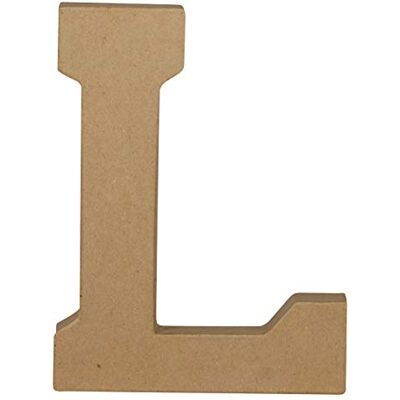 décopatch AC863C Un support en papier brun mâché 15,3x2,5x20 cm, Lettre majuscule L décopatch AC863C Un support en papier brun mâché 15,3x2,5x20 cm, Lettre majuscule L
