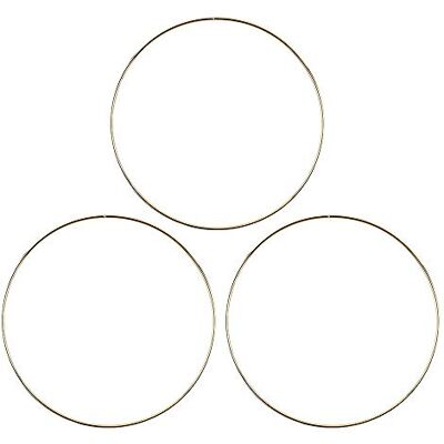 Ideen mit Herz Lot de 3 anneaux en métal pour travaux manuels 3 mm d'épaisseur Diamètre : 20 cm Anneaux en fer Idéal pour attrape-rêves, macramé, fleurs séchées, décoration murale (doré) Ideen mit Herz Lot de 3 anneaux en métal pour travaux manuels 3 mm d'épaisseur Diamètre : 20 cm Anneaux en fer Idéal pour attrape-rêves, macramé, fleurs séchées, décoration murale (doré)